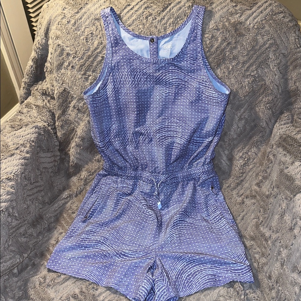 Athleta Girl Blue and Purple Swirl Girls' Romper Large 12